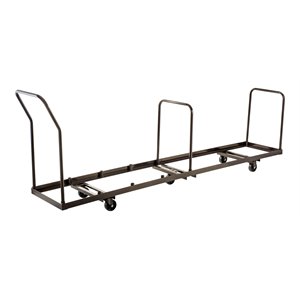 nps modern metal steel folding chair dolly for vertical storage in dark brown