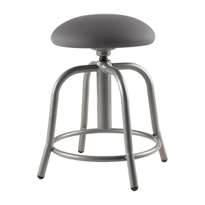 NPS 6800 Series 18-25&quot Swivel Metal Designer Stool with Charcoal Seat in Gray