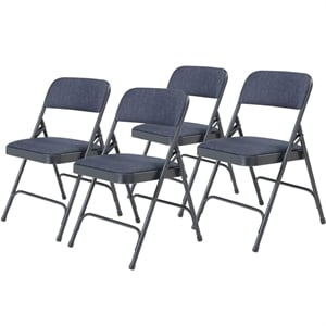 NPS 2200 Series 29.5&quot Metal Premium Folding Chair in Imperial Blue (Set of 4)