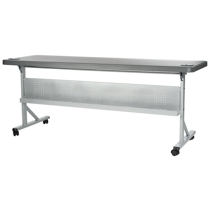 National Public Seating BPFT Series Plastic Training Table in Charcoal Slate