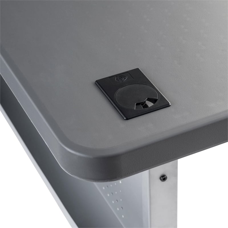 National Public Seating BPFT Series Plastic Training Table in Charcoal Slate