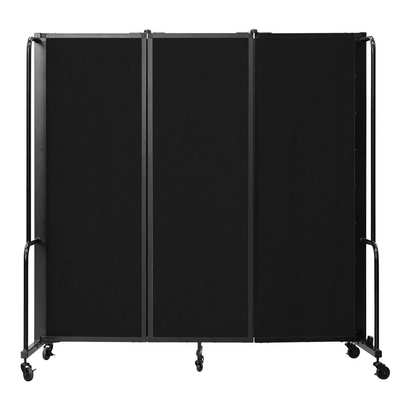 NPS ROBO Series 6ft Modern Metal Room Divider with 3 Sections in Black