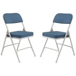 NPS 3200 Series 32&quot Fabric Upholstered Folding Chair in Regal Blue (Set of 2)