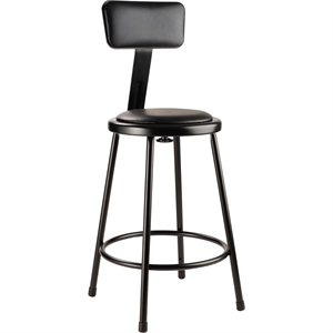 NPS 6400 Series 24&quot Modern Vinyl Padded Steel Metal Heavy Duty Stool in Black