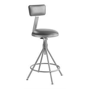 NPS 6500 Series 24-30&quot Modern Steel and Vinyl Padded Heavy Duty Stool in Gray