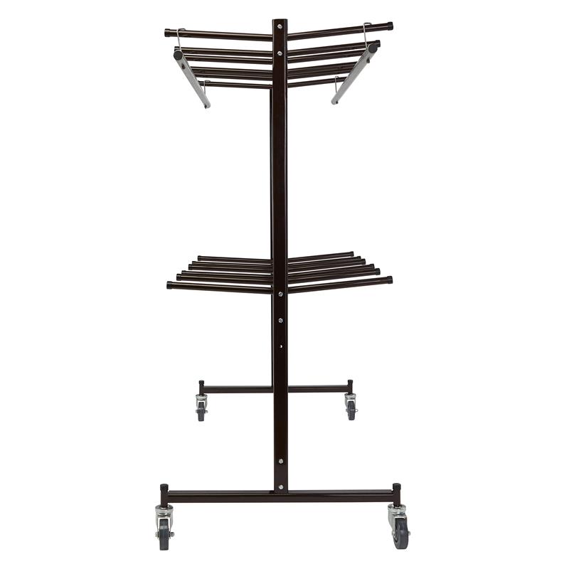 NPS Modern Powder-Coated Steel Metal Chair Truck with Checkerette Bars in Brown
