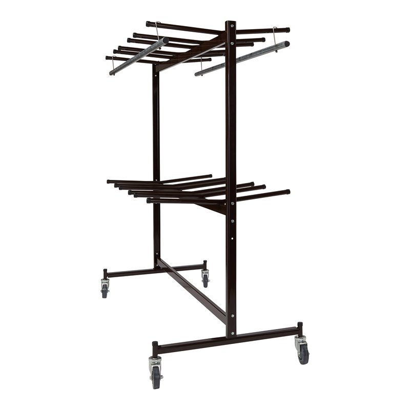 NPS Modern Powder-Coated Steel Metal Chair Truck with Checkerette Bars in Brown