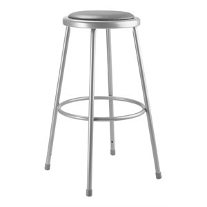 NPS 6400 Series 30&quot Vinyl Padded Steel Metal Heavy Duty Stool in Gray