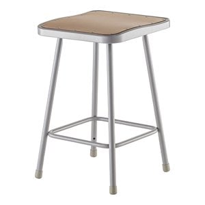 NPS 6300 Series 24&quot Square Seat Modern Metal Steel Heavy Duty Stool in Gray