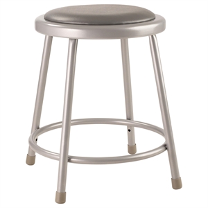 NPS 6400 Series 18&quot Modern Vinyl Padded Steel Metal Heavy Duty Stool in Gray