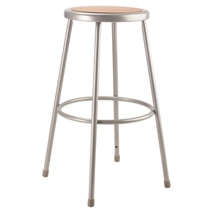 NPS 6200 Series 30&quot Modern Metal and Wood Heavy Duty Stool in Gray