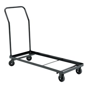 nps 4-caster modern metal steel dolly for series 1100 chairs in brown