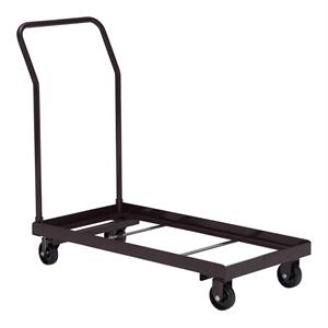 nps modern 4-caster metal steel dolly for series 800 chairs in brown
