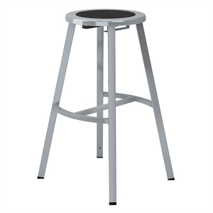 NPS 30&quot Titan Stool Black Steel Seat Grey Frame