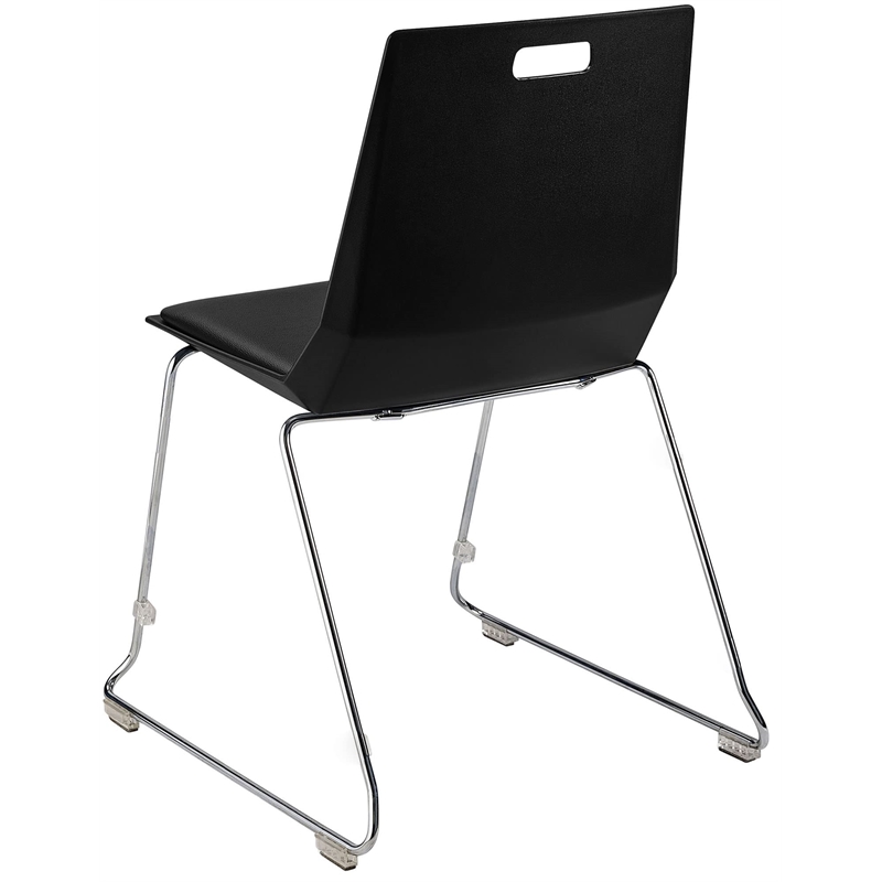 NPS Luvraflex Chair Black Poly Back and Black Padded Seat