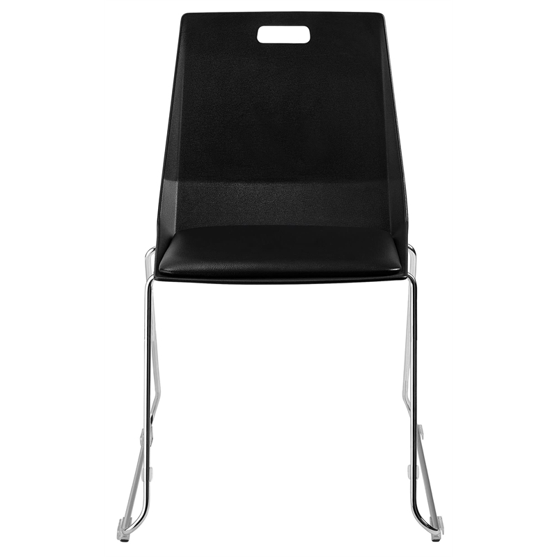 NPS Luvraflex Chair Black Poly Back and Black Padded Seat