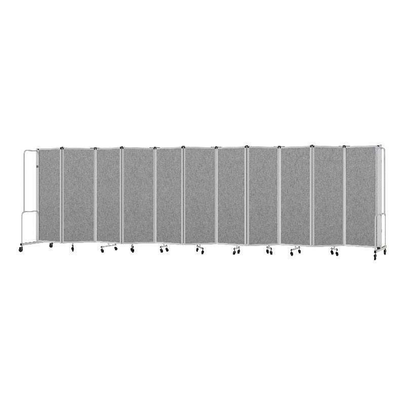 NPS Room Divider 6' Height 11 Sections Grey Panels and Grey Frame