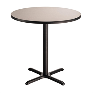 NPS Cafe Table 36&quot Round X Base 36&quotH Particleboard Black Frame Grey Top