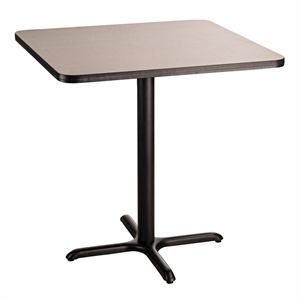 NPS Cafe Table 36&quot SQ X Base 36&quotH Particleboard Black Frame Grey Top