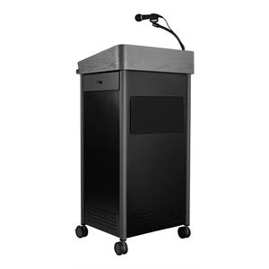 oklahoma sound gsl series modern metal lectern with sound in charcoal