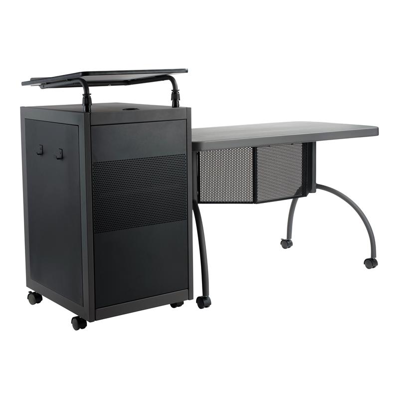 Oklahoma Sound Metal Teacher's WorkPod Desk and Lectern Kit in Charcoal