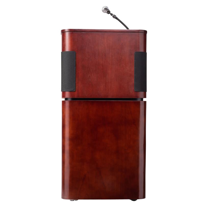 Oklahoma Sound Modern Wood Veneer Table Lectern in Mahogany/Walnut