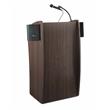 Oklahoma Sound Vision Modern Wood Lectern with Battery in Ribbonwood Brown