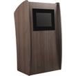 Oklahoma Sound Vision Wood Lectern with Wireless Handheld Mic in Brown
