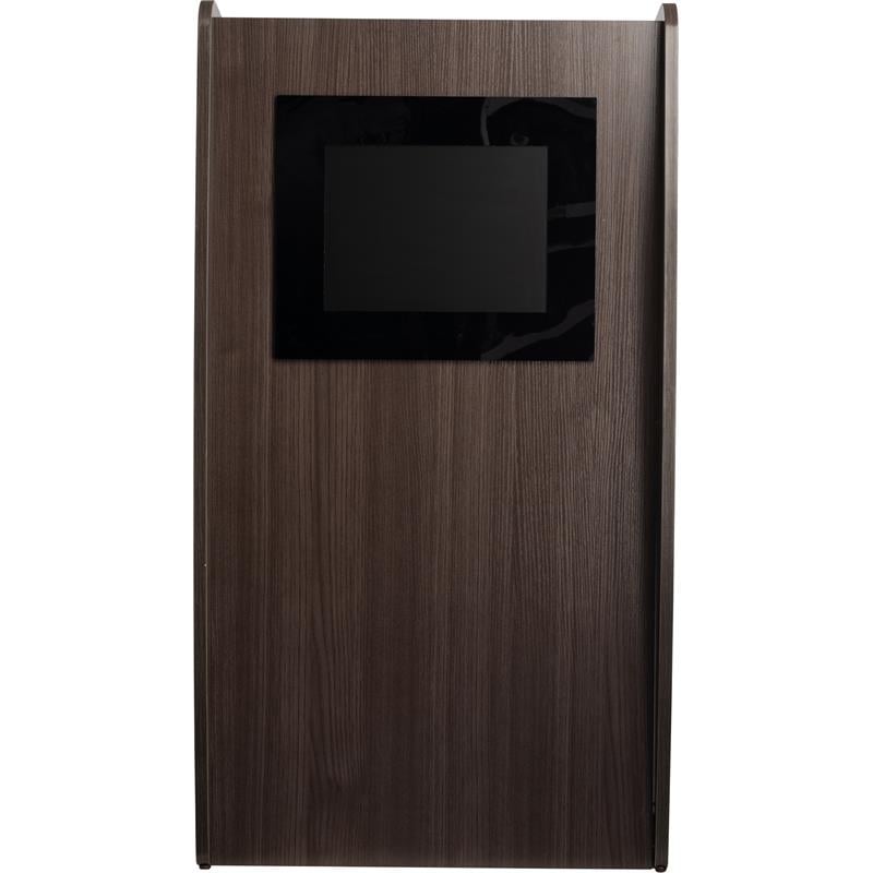 Oklahoma Sound Vision Wood Lectern with Wireless Handheld Mic in Brown