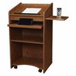 Oklahoma Sound Modern Wood Aristocrat Non-Sound Lectern in Medium Oak