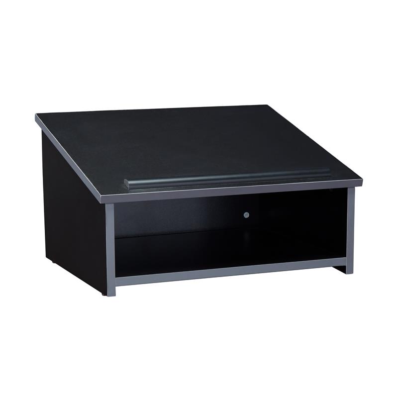 Oklahoma Sound 20 Series Modern Wood Tabletop Lectern in Black
