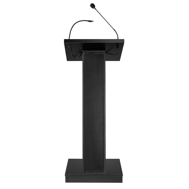 Oklahoma Sound ZED Series Modern Wood Lectern with Speaker in Black