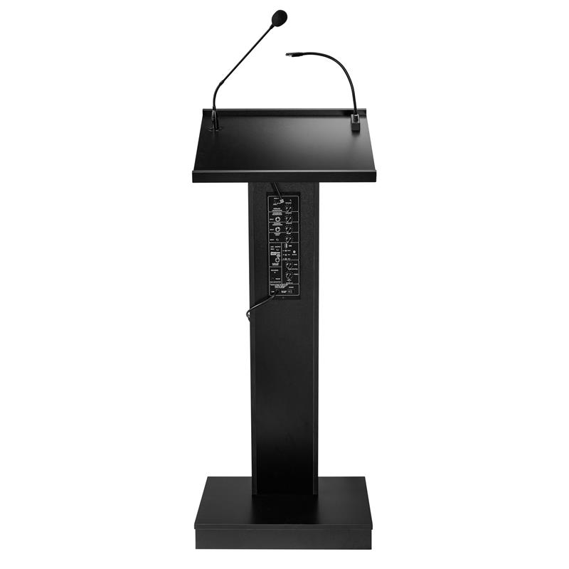 Oklahoma Sound ZED Series Modern Wood Lectern with Speaker in Black