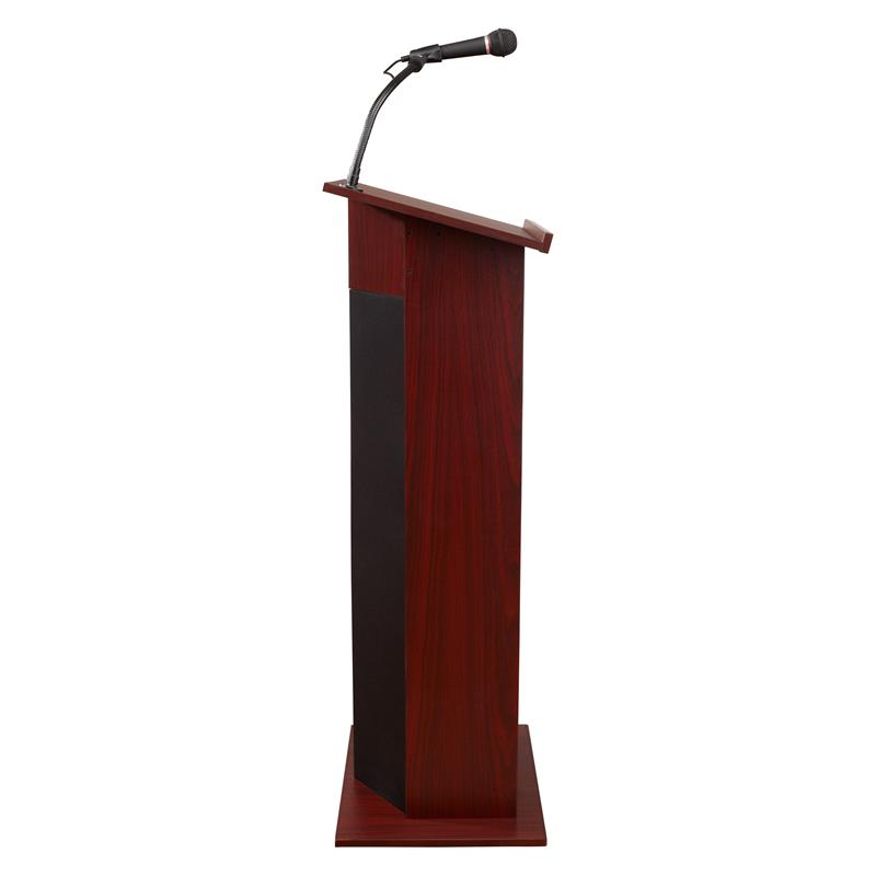 Oklahoma Sound 30W Apm Modern Wood Power Plus Lectern in Mahogany