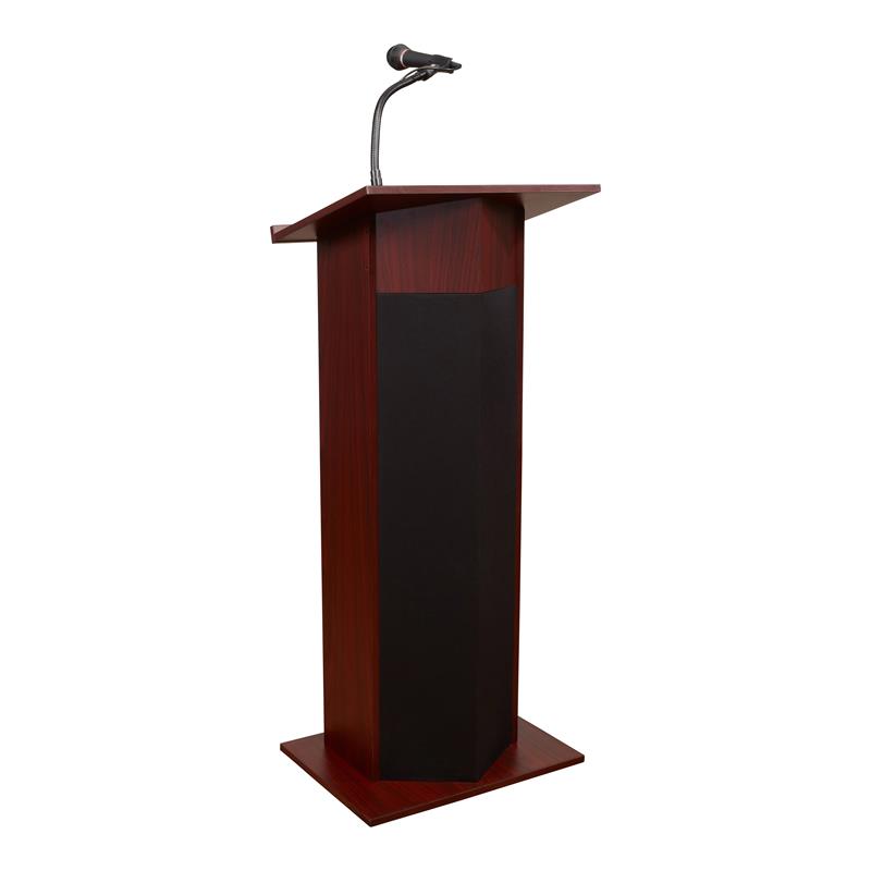 Oklahoma Sound 30W Apm Modern Wood Power Plus Lectern in Mahogany