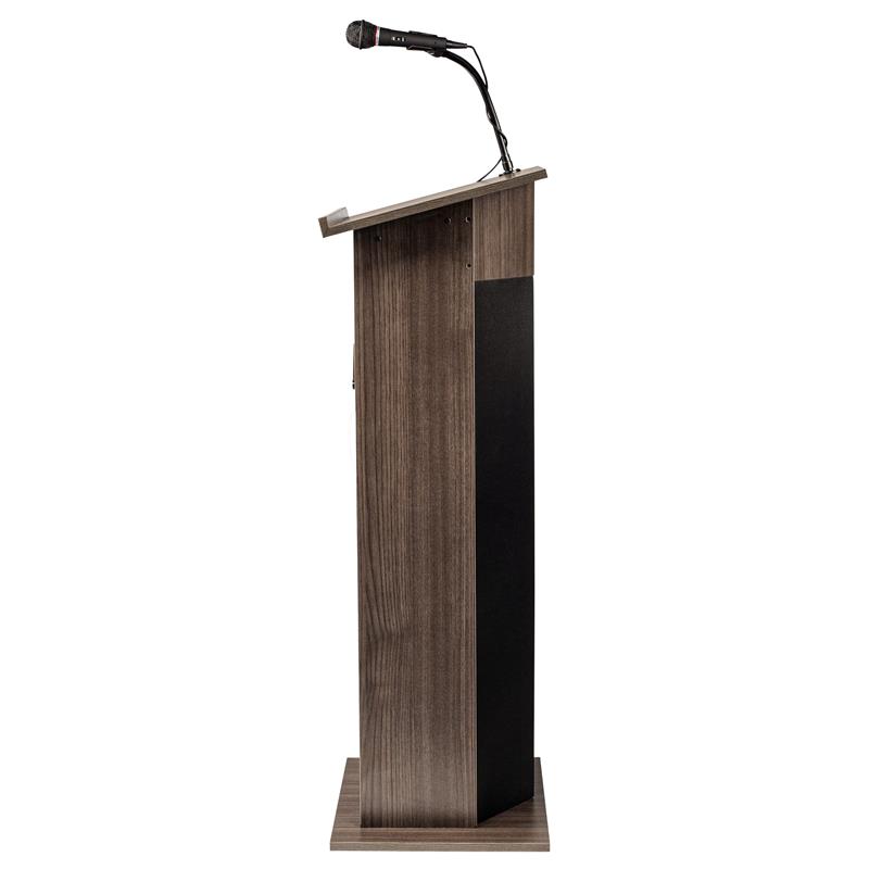 Oklahoma Sound 30W Apm Modern Wood Power Plus Lectern in Ribbonwood Brown