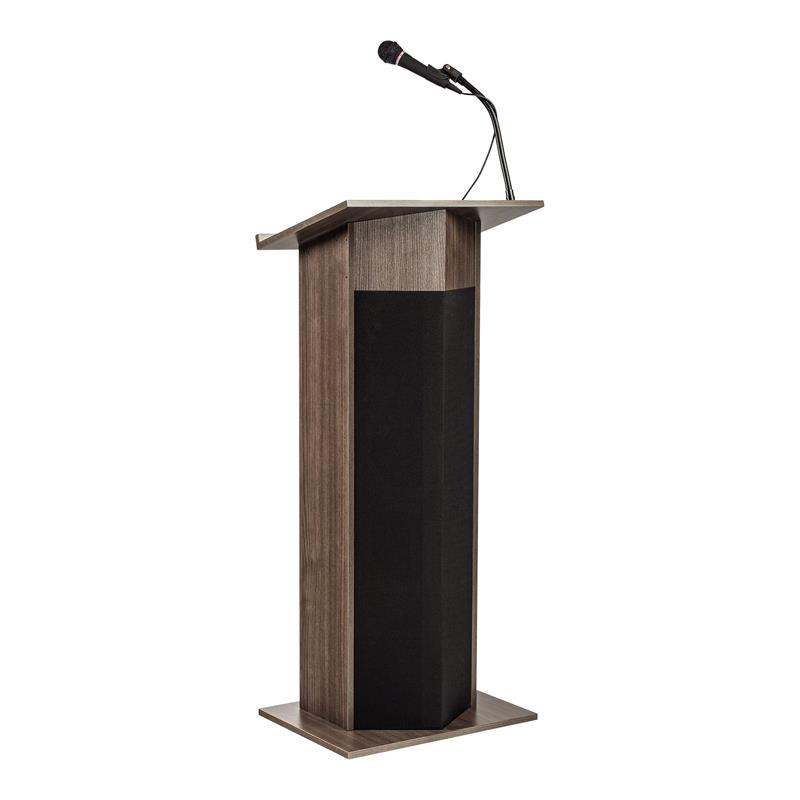 Oklahoma Sound 30W Apm Modern Wood Power Plus Lectern in Ribbonwood Brown