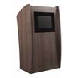 Oklahoma Sound Vision Modern Wood Screen Non-Sound Lectern in Ribbonwood Brown