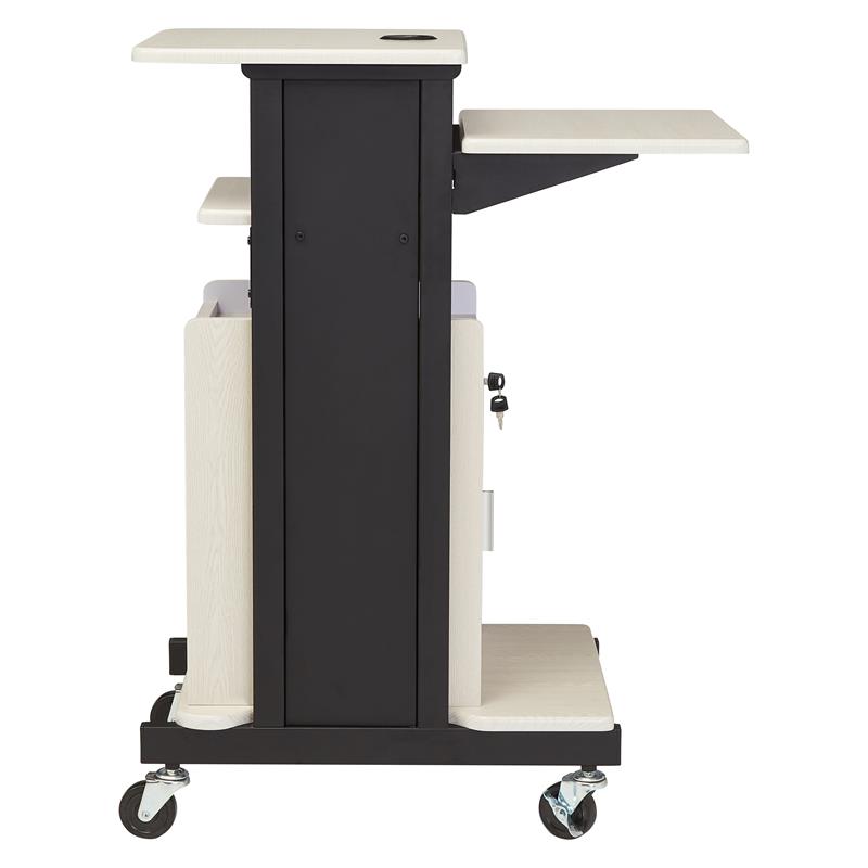 Oklahoma Sound PRC Series Metal Premium Plus Presentation Cart in Ivory/Black