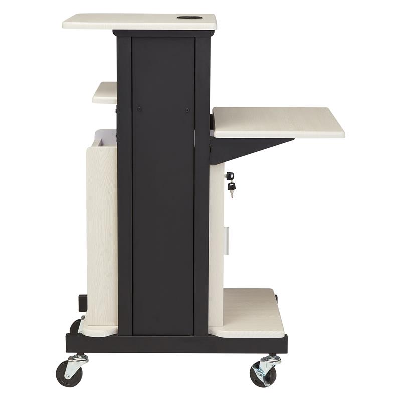 Oklahoma Sound PRC Series Metal Premium Plus Presentation Cart in Ivory/Black