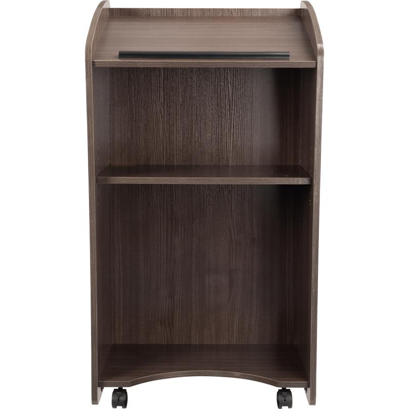 Oklahoma Sound Vision Modern Wood Non-Sound Lectern in Ribbonwood Brown