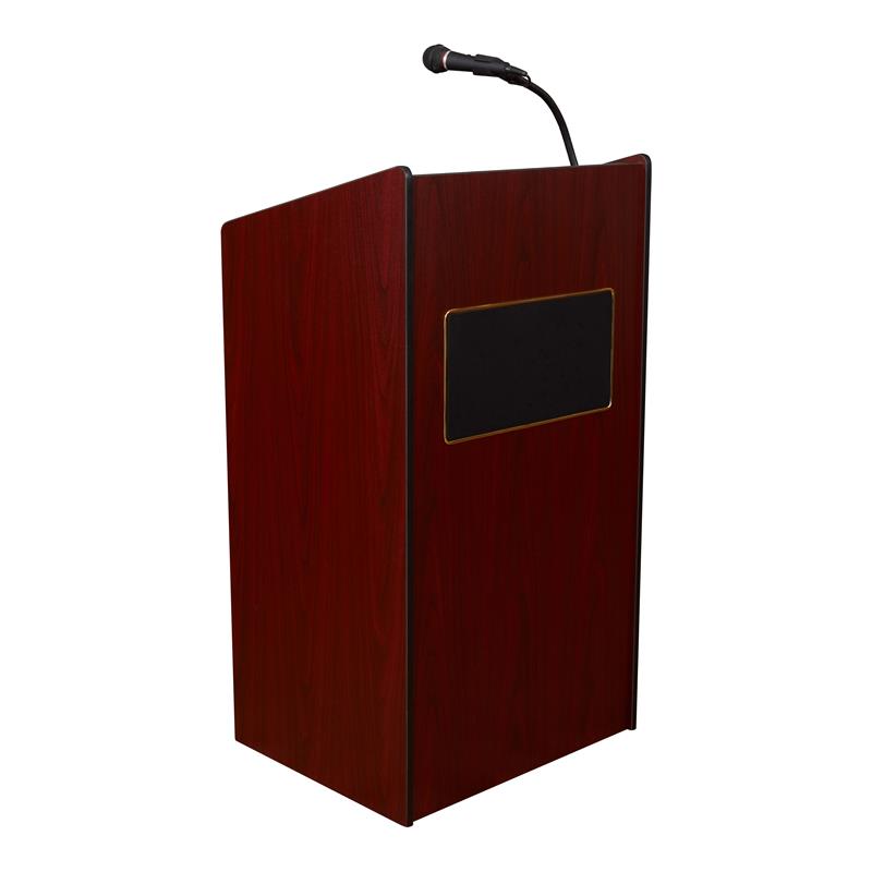 Oklahoma Sound 50W Modern Wood Aristocrat Sound Lectern in Mahogany