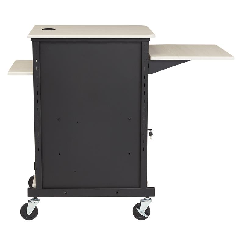 Oklahoma Sound PRC Series Modern Metal Jumbo Presentation Cart in Ivory/Black