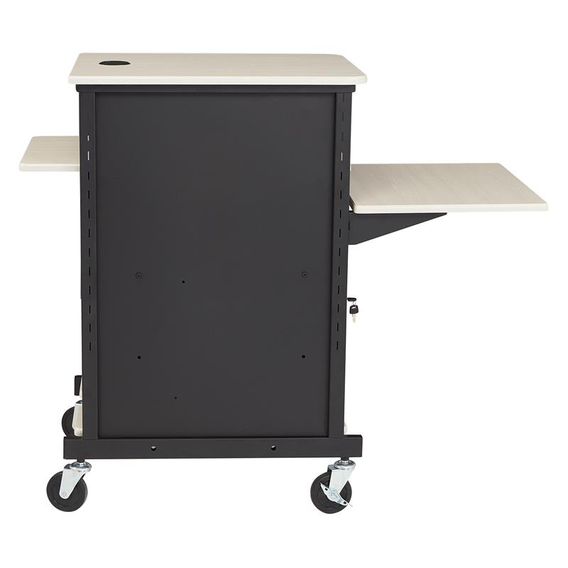 Oklahoma Sound PRC Series Modern Metal Jumbo Presentation Cart in Ivory/Black
