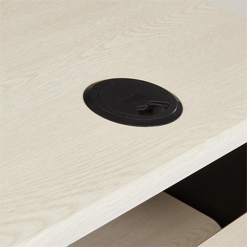 Oklahoma Sound PRC Series Modern Metal Jumbo Presentation Cart in Ivory/Black