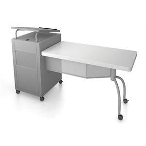 Oklahoma Sound Edupod Series Metal Teacher's Desk and Lectern Combo in Gray