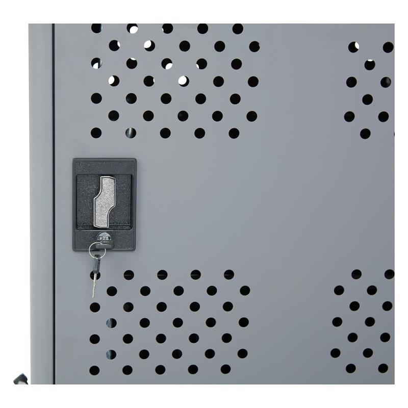 Oklahoma Sound DCC Series Modern Metal Duet Charging Cart with Storage in Black