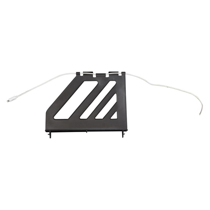 Oklahoma Sound DCC Series Modern Metal Duet Charging Cart with Storage in Black