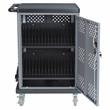 Oklahoma Sound DCC Series Modern Metal Duet Charging Cart with Storage in Black