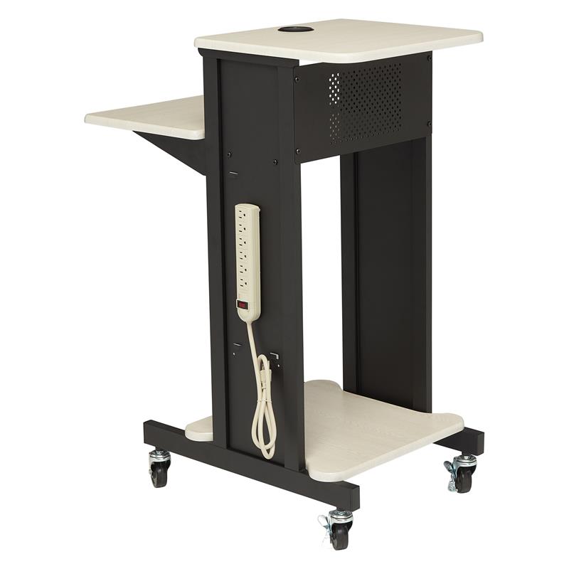 Oklahoma Sound PRC Series Modern Metal Premium Presentation Cart in Ivory/Black